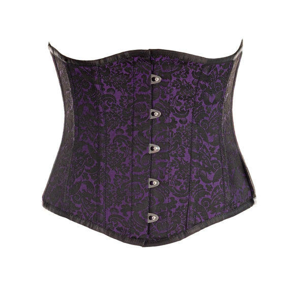 SiaLinda: Unterbrust Korsett Lilas, lila schwarz, Brokatstoff, Premiumkollektion - SiaLinda.com