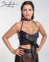 SiaLinda: Wickeltop Raffaella, schwarz, Kunstleder, Clubwear - SiaLinda.com