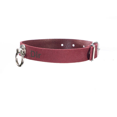 SiaLinda: YOU Halsband Red Velvet mit Ring, weinrot, Veloursleder, graviert mit deinem Wunschtext, silberfarbener O-Ring - SiaLinda.com