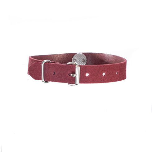 SiaLinda: YOU Halsband Red Velvet mit Ring, weinrot, Veloursleder, graviert mit deinem Wunschtext, silberfarbener O-Ring - SiaLinda.com