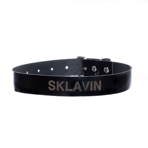SiaLinda: YOU Lackleder Halsband schwarz, individuelle Gravur, personalisiert, ohne O - Ring - SiaLinda.com