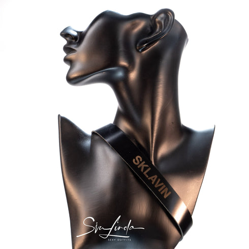 SiaLinda: YOU Lackleder Halsband schwarz, individuelle Gravur, personalisiert, ohne O - Ring - SiaLinda.com