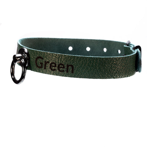 SiaLinda: YOU Ziege Green mit Ring, Personalisiertes Halsband DEIN NAME oder WORT, individuell erstellt. Feinstes Ziegen Premium Leder - SiaLinda.com