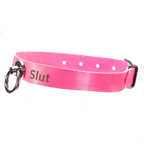 SiaLinda: YOU Ziege pink mit Ring, Personalisiertes Halsband DEIN NAME oder WORT, individuell erstellt. Feinstes Ziegen Premium Leder - SiaLinda.com