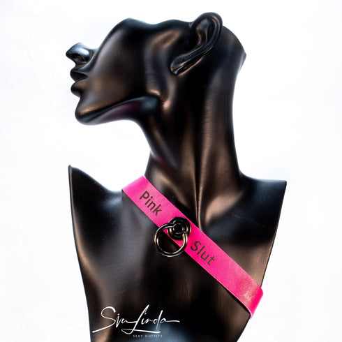 SiaLinda: YOU Ziege pink mit Ring, Personalisiertes Halsband DEIN NAME oder WORT, individuell erstellt. Feinstes Ziegen Premium Leder - SiaLinda.com