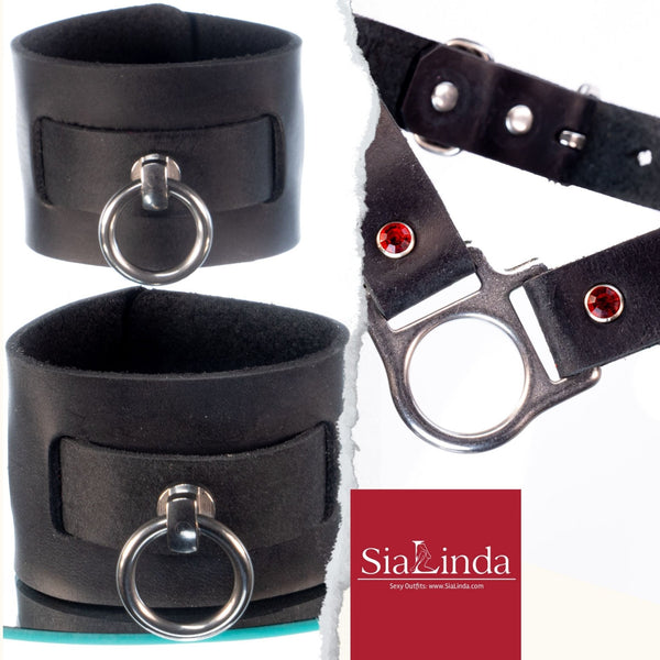 Sparset Trigon Chroma und Arm - oder Fußfesseln mit Edelstahlring - SiaLinda.com