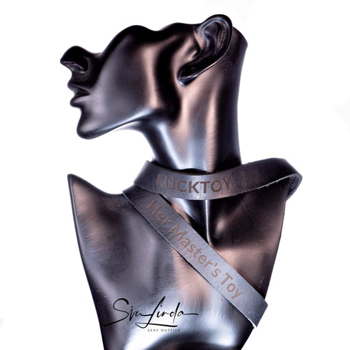 YOU BLACK Personalisiertes Halsband mit Wunschtext, individuell erstellt. Schwarz, italienisches Premium Leder - SiaLinda.com