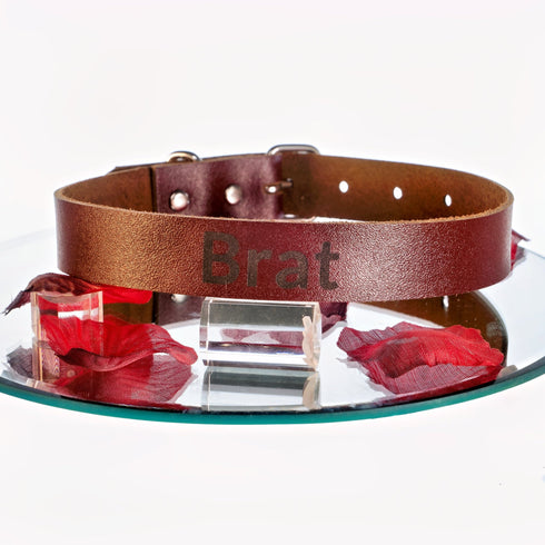 YOU BROWNIE Limited Edition Personalisiertes Halsband mit Wunschtext, mit oder ohne O - Ring, individuell erstellt. Geschenkverpackung. - SiaLinda.com