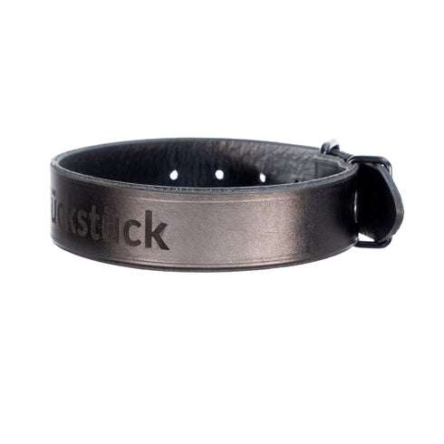 YOU Buddy schwarz - personalisiertes BDSM Halsband ohne Ring, breites Rindsleder, mit Wunschgravur - SiaLinda.com