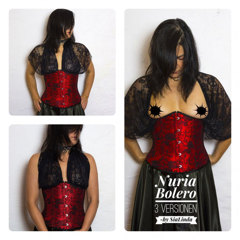 SiaLinda: Stola Bolero Nuria, schwarz, Spitze