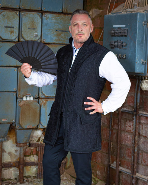 Fächer mit Spikes, Fetisch Goth Accessoire, schwarz