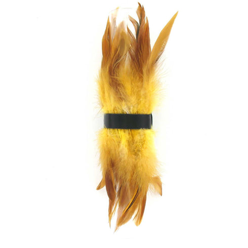 SiaLinda: 2er Set Federarmband Zaha gelb braun, mit Federn und schwarzem Leder, einstellbar - SiaLinda.com