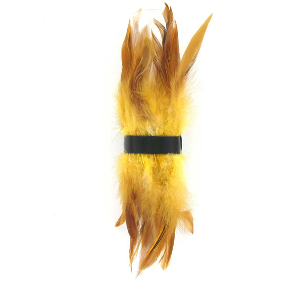 SiaLinda: 2er Set Federarmband Zaha gelb braun, mit Federn und schwarzem Leder, einstellbar - SiaLinda.com