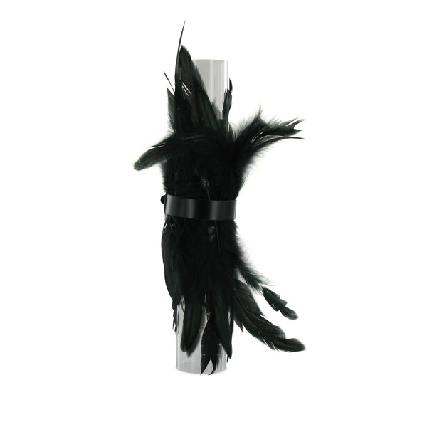 SiaLinda: 2er Set Federarmband Zaha schwarz, mit Federn und schwarzem Leder, einstellbar - SiaLinda.com