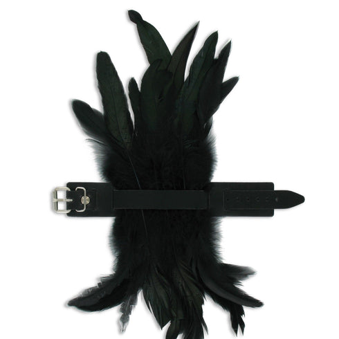 SiaLinda: 2er Set Federarmband Zaha schwarz, mit Federn und schwarzem Leder, einstellbar - SiaLinda.com