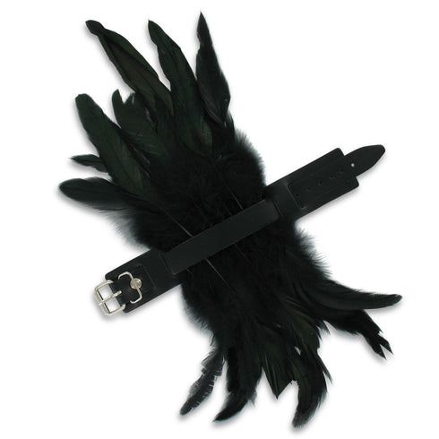 SiaLinda: 2er Set Federarmband Zaha schwarz, mit Federn und schwarzem Leder, einstellbar - SiaLinda.com