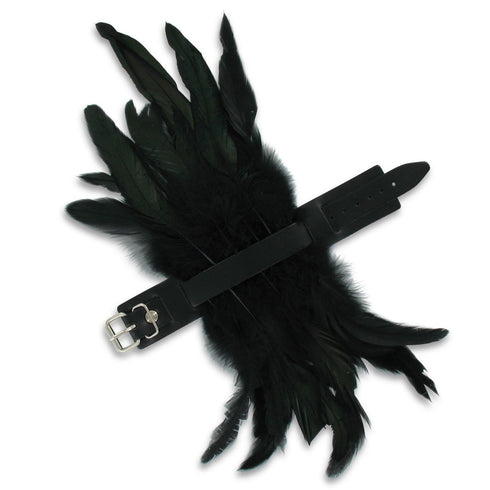 SiaLinda: 2er Set Federarmband Zaha schwarz, mit Federn und schwarzem Leder, einstellbar