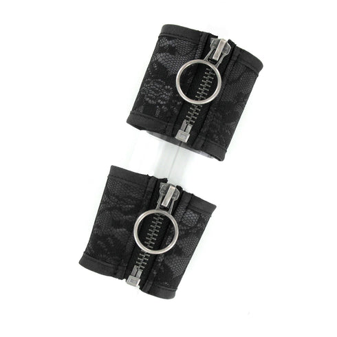 SiaLinda: Armband Set Vicky, Manschette, Kunstleder, Reißverschluss, schwarz - SiaLinda.com