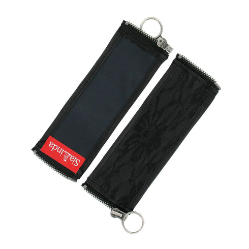 SiaLinda: Armband Set Vicky, Manschette, Kunstleder, Reißverschluss, schwarz - SiaLinda.com