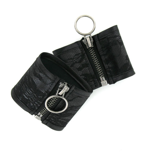 SiaLinda: Armband Set Vicky, Manschette, Kunstleder, Reißverschluss, schwarz - SiaLinda.com