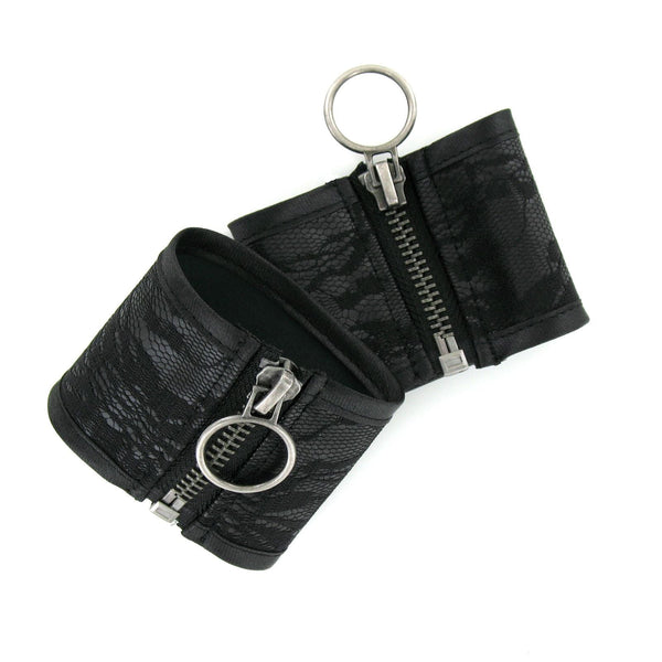 SiaLinda: Armband Set Vicky, Manschette, Kunstleder, Reißverschluss, schwarz - SiaLinda.com