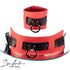 SiaLinda: Armbänder Fußfesseln Serie Soft BDSM Leder rot - schwarz | Bondage Armfesseln - SiaLinda.com