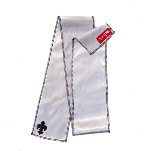 SiaLinda: Augenbinde Zola II Argenta, weiss silber metallic, Satin - SiaLinda.com