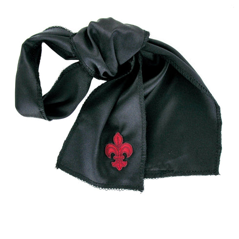 SiaLinda: Augenbinde Zola II Jeanne, schwarz, Satin mit Lilie. Bondagetuch - SiaLinda.com