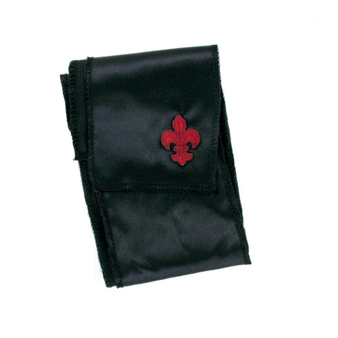 SiaLinda: Augenbinde Zola II Jeanne, schwarz, Satin mit Lilie. Bondagetuch - SiaLinda.com