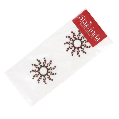 SiaLinda: Brust- und Körpertattoo Aoani rot, selbstklebend, 2er Set, Blumenmuster.