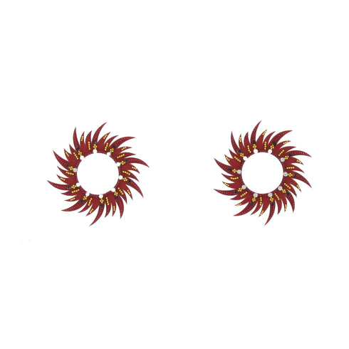 SiaLinda: Brust- und Körpertattoo Elele, selbstklebend, 2er Set, rot gold, Strass - SiaLinda.com