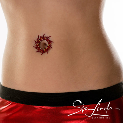 SiaLinda: Brust- und Körpertattoo Elele, selbstklebend, 2er Set, rot gold, Strass - SiaLinda.com