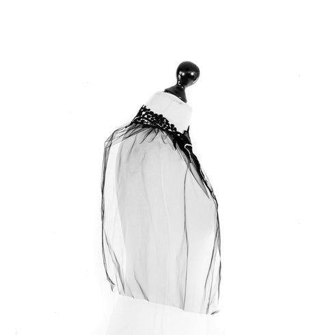 SiaLinda: Brustschmuck Halsschmuck Lou, schwarz, mit Spitze, schwarzer Rose, Kristallen - SiaLinda.com