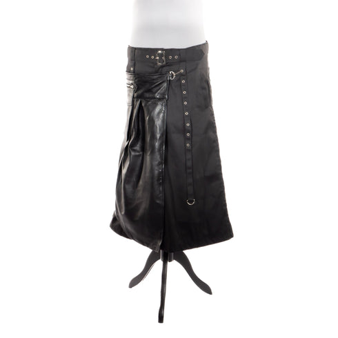 SiaLinda for Men: Herrenrock Erlendur, Kilt Stil, Baumwolle und Leder, schwarz - SiaLinda.com