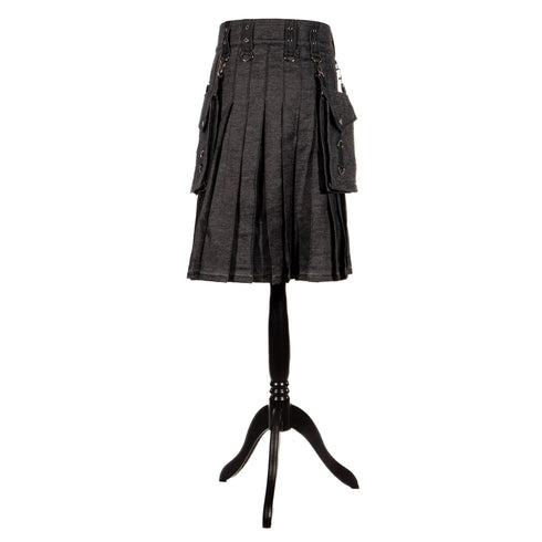 SiaLinda for Men: Herrenrock Haakon, Kilt Stil, Baumwolle, schwarz - SiaLinda.com