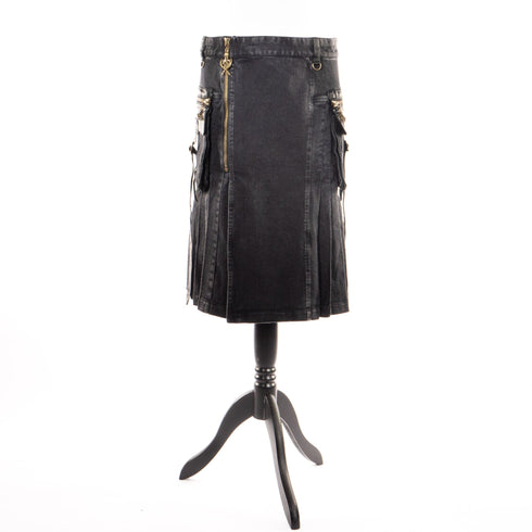 SiaLinda for Men: Herrenrock Torak, Kilt Stil, große Taschen, Baumwolle, schwarz - SiaLinda.com