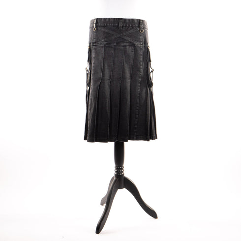 SiaLinda for Men: Herrenrock Torak, Kilt Stil, große Taschen, Baumwolle, schwarz - SiaLinda.com