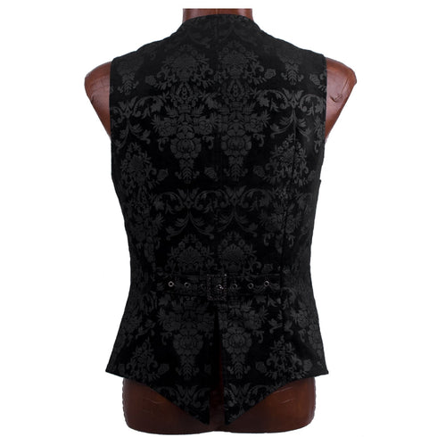 SiaLinda for Men: Herrenweste Rasmus, Samt Brokat, schwarz - SiaLinda.com