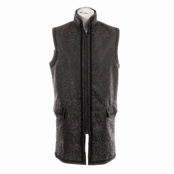 SiaLinda for Men: Langweste Halvar, Weste Brokat, Schwarz | Gentleman Look - SiaLinda.com