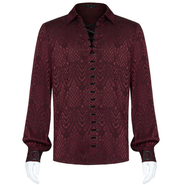 SiaLinda for Men: Rikard, gothisches Jacquardhemd rot - SiaLinda.com