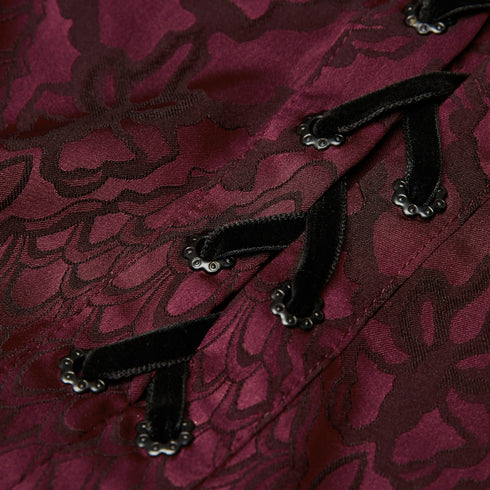 SiaLinda for Men: Rikard, gothisches Jacquardhemd rot - SiaLinda.com