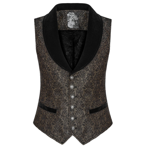 SiaLinda for Men: Weste Gull Brokat gold braun mit Samtkragen