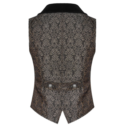 SiaLinda for Men: Weste Gull Brokat gold braun mit Samtkragen