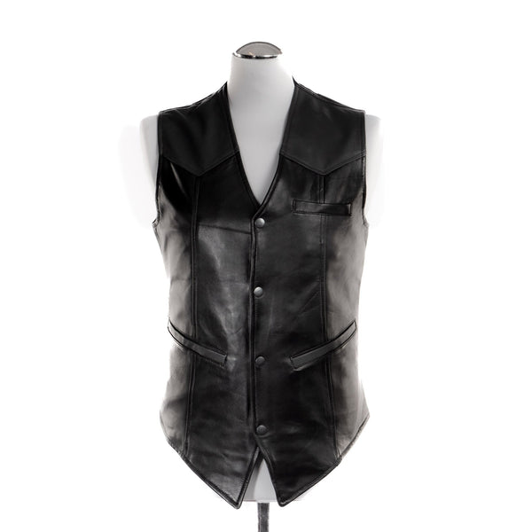 SiaLinda for Men: Weste Kort, Lammleder, elegant, schwarz, echt Leder - SiaLinda.com