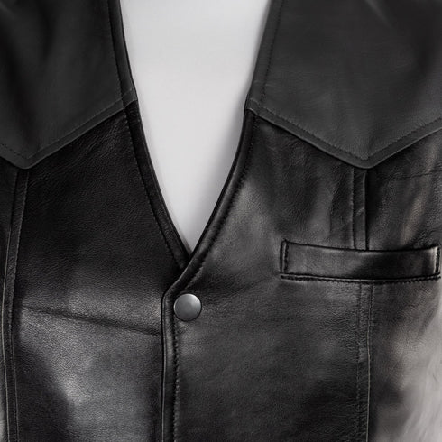 SiaLinda for Men: Weste Kort, Lammleder, elegant, schwarz, echt Leder - SiaLinda.com