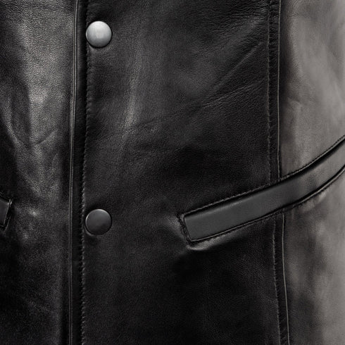 SiaLinda for Men: Weste Kort, Lammleder, elegant, schwarz, echt Leder - SiaLinda.com