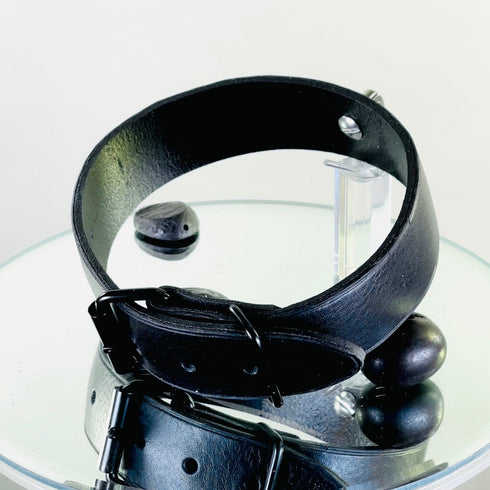 SiaLinda: Halsband Buddy schwarz 30mm Rindersoftleder, 2 Längen, pur oder mit O-Ring - SiaLinda.com