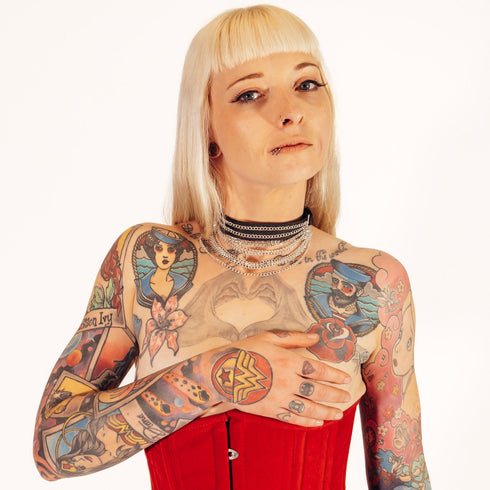 SiaLinda: Halsband Daisy Kettchen & Kristall silber oder gold, Elchleder aus Finnland, schwarz - SiaLinda.com