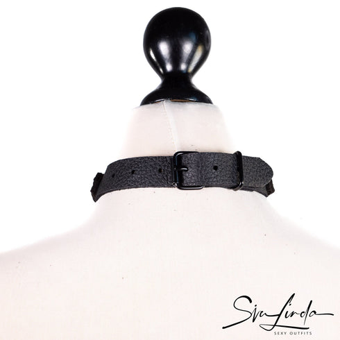 SiaLinda: Halsband Daisy Kettchen & Kristall silber oder gold, Elchleder aus Finnland, schwarz - SiaLinda.com