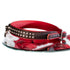 SiaLinda: Halsband echtes Elch Leder mit Strass rot schwarz, gr. O-Ring, 20mm breit - SiaLinda.com
